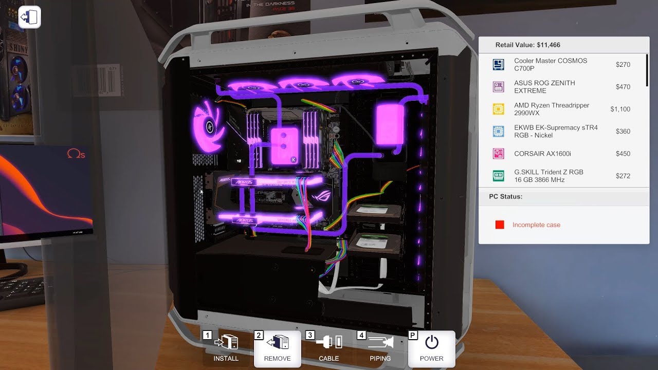 Как установить expensive. Кастомная водянка PC building Simulator. Водяное охлаждение PC building Simulator. ПК Буилдинг симулятор 2. ПК Билдинг симулятор водянка.